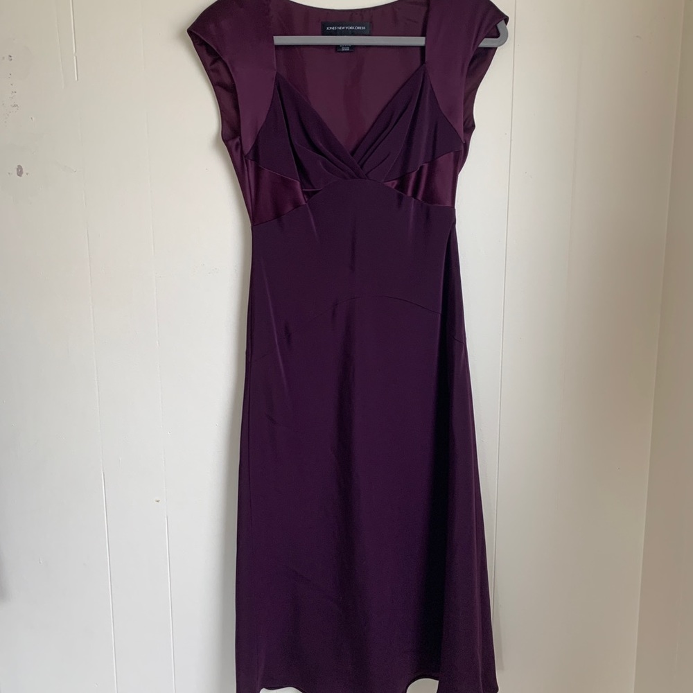 Purple cocktail midi dress
